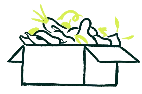 Una caja con productos