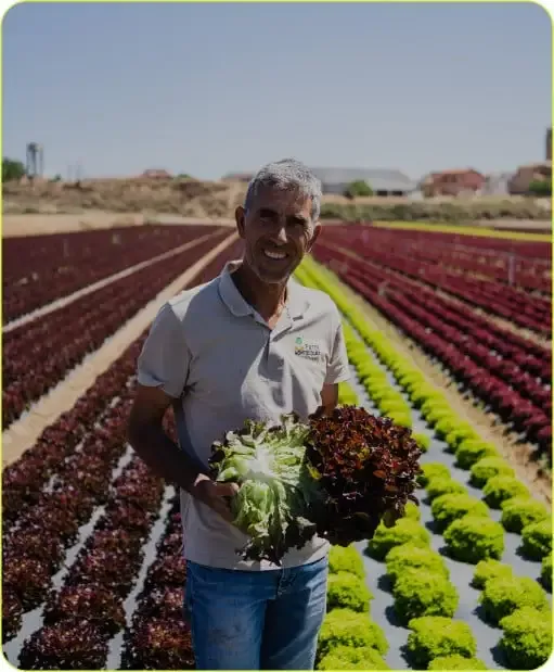 Una foto de uno de nuestros granjeros
