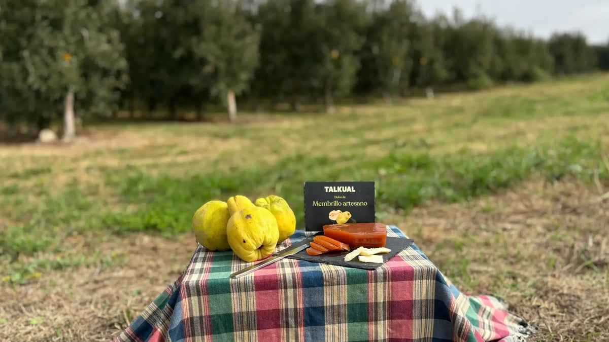 membrillo y dulce de membrillo en el campo