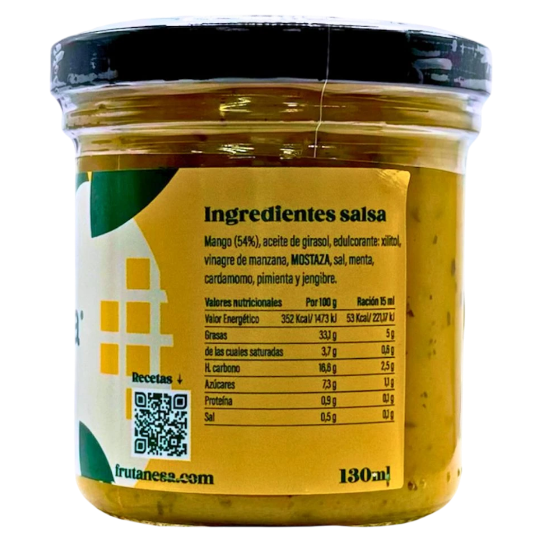 Ingredients i valors nutricionals de la Frutanesa de mango