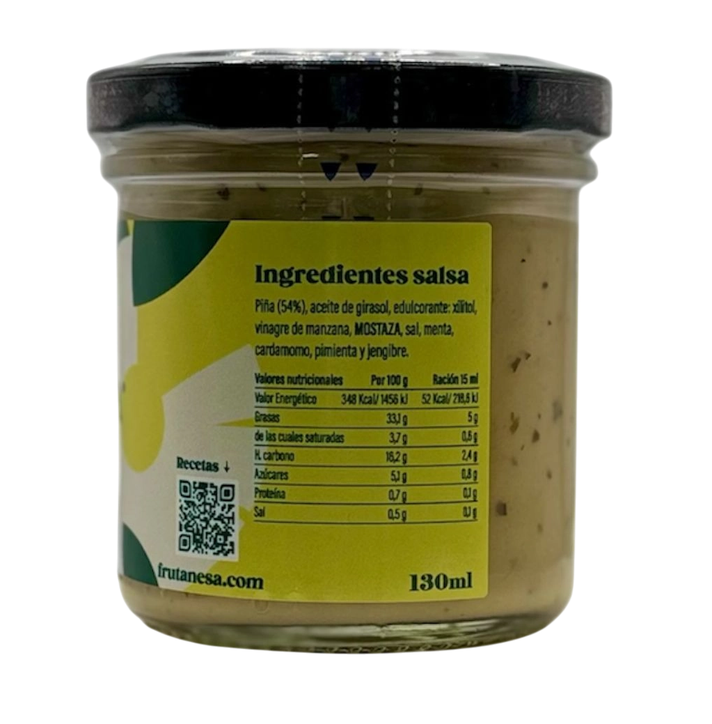 Ingredientes y valores nutricionales de la Frutanesa de piña