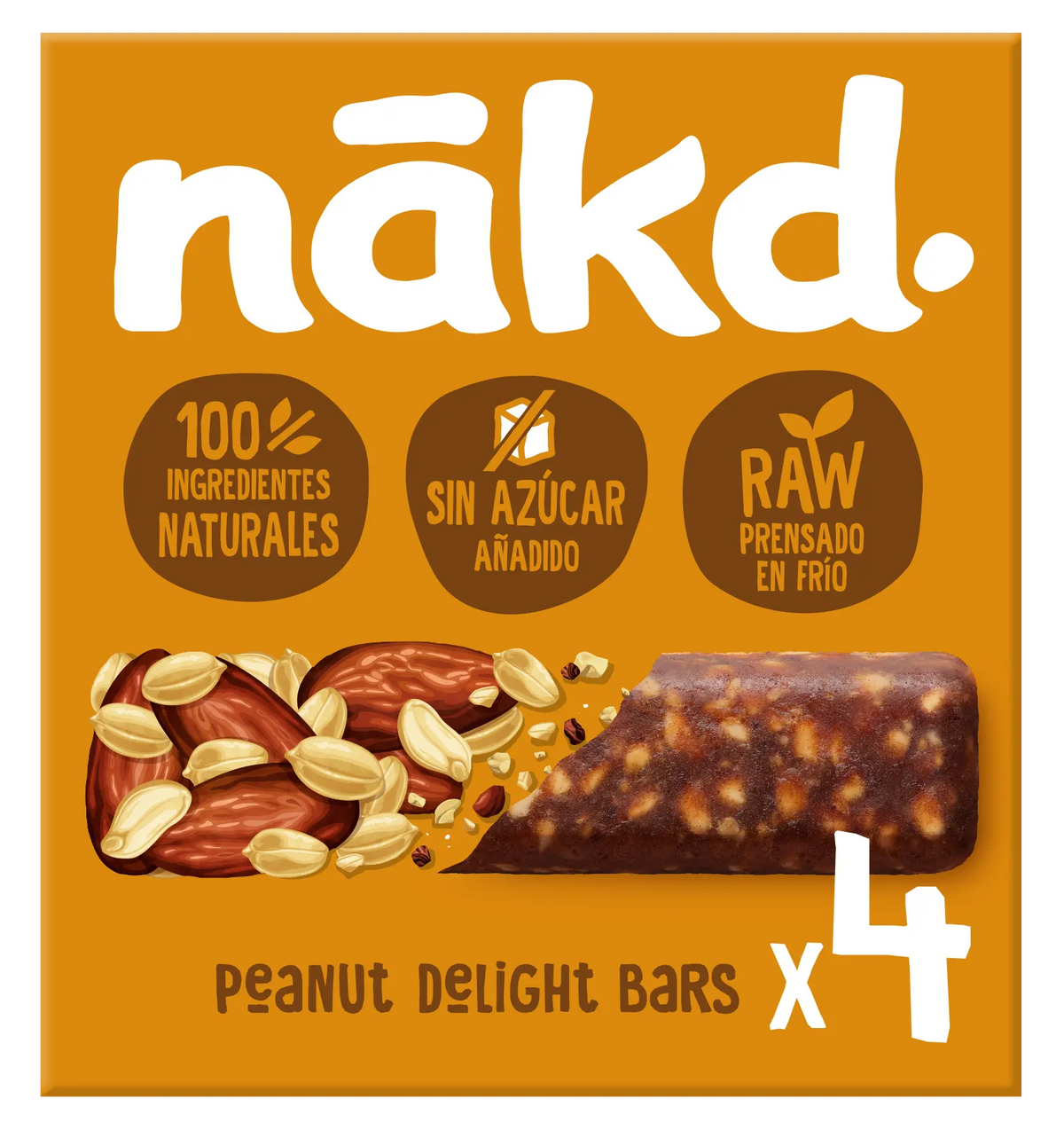 Pack de 4 barretes Nakd Peanut Delight amb cacauets