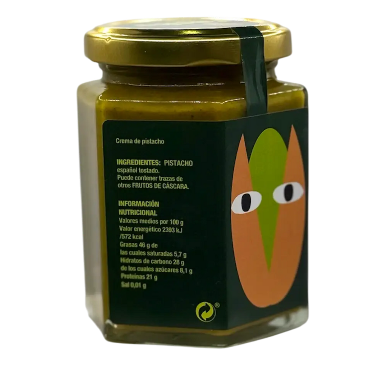 Tarro de crema de pistacho 100% Tacho ingredientes y valor nutricional