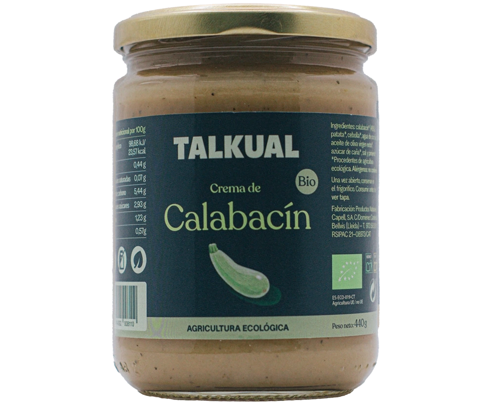 Crema de carbassó ecològica TALKUAL de 440 g