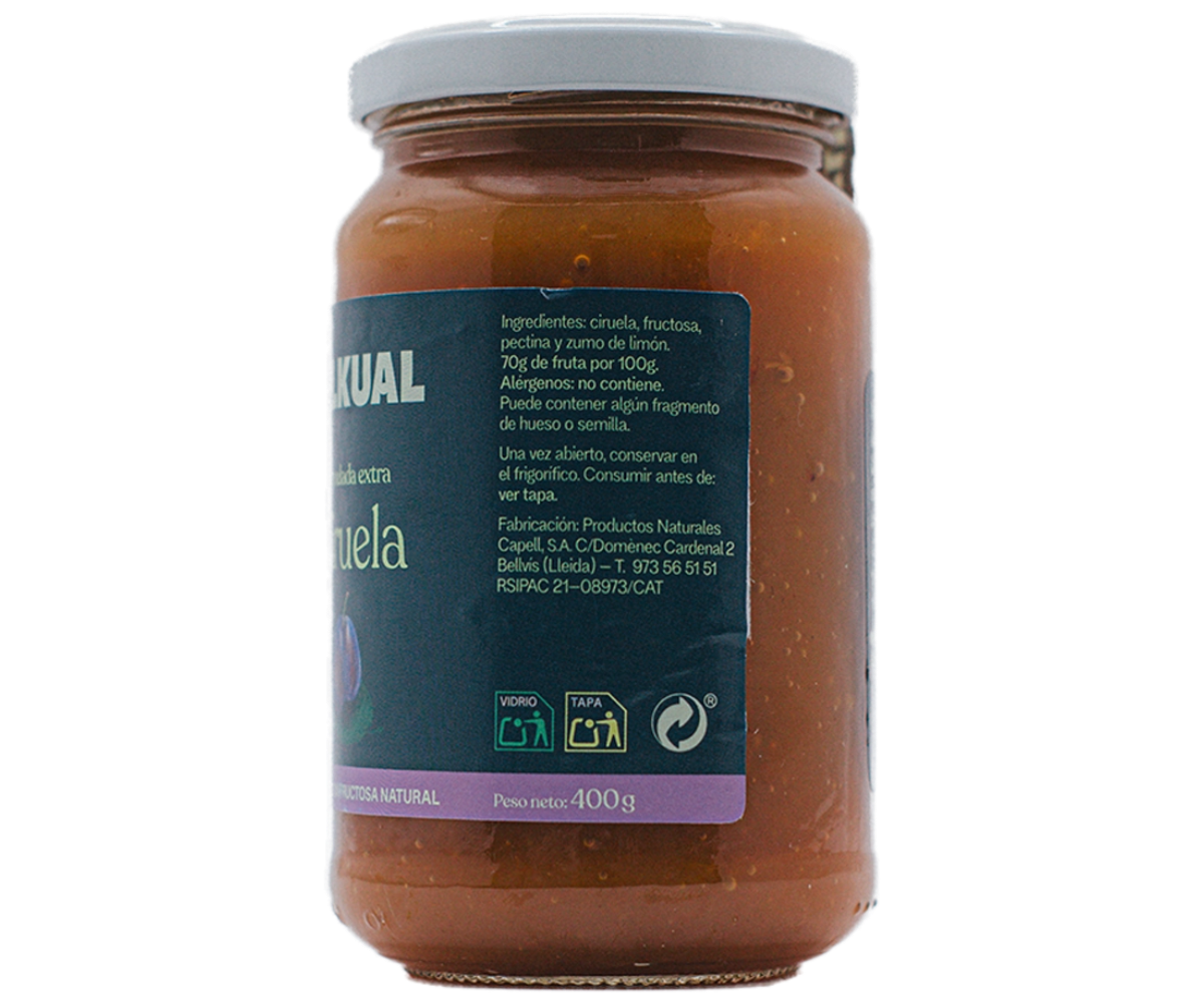 Etiqueta d'ingredients de la melmelada extra de pruna TALKUAL