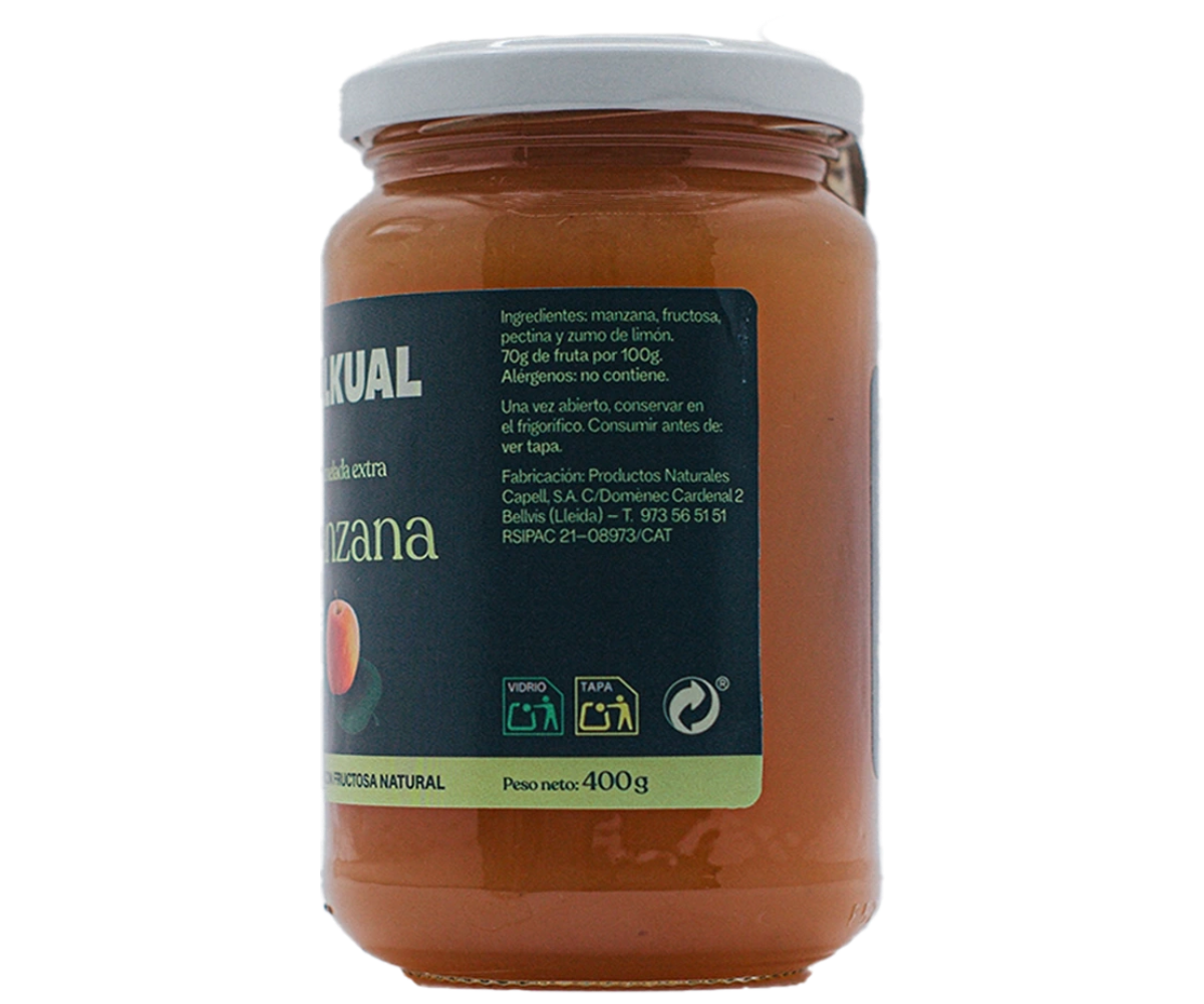 Etiqueta d'ingredients de la melmelada extra de poma TALKUAL