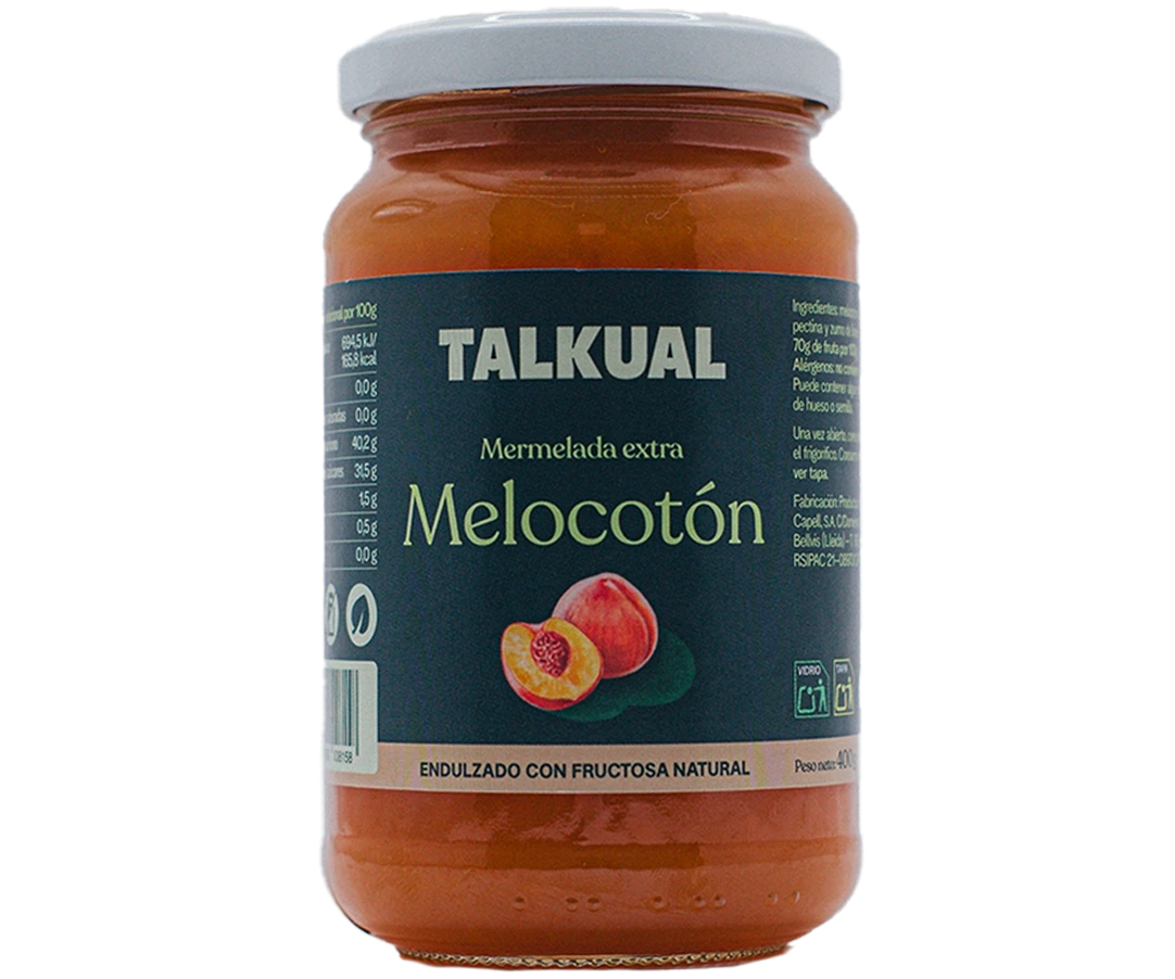 Melmelada de préssec TALKUAL 400 g vista frontal