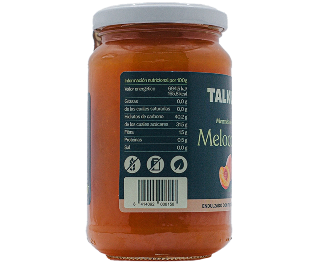 Taula nutricional Melmelada de préssec TALKUAL 